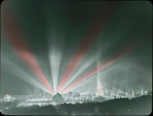Photograph of the Panama-Pacific International Exposition at night, 1915. Local ID: 16-SFX-73